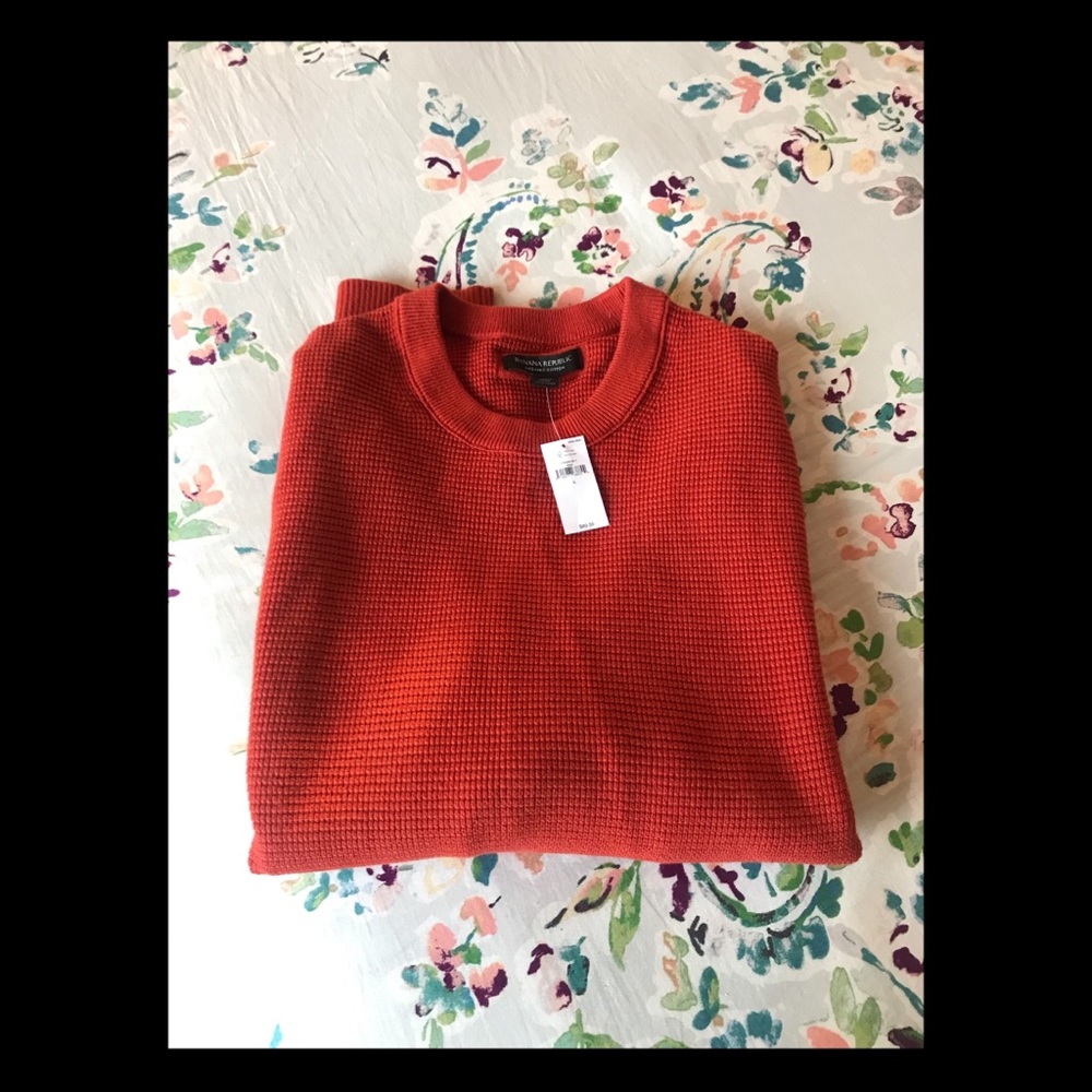Organic cotton waffle-knit sweater